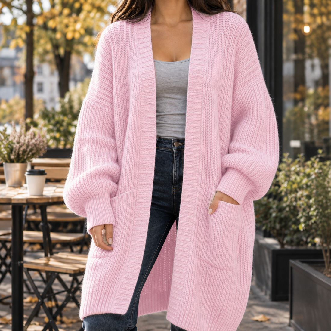 Jemima Longline Cardigan - Pink