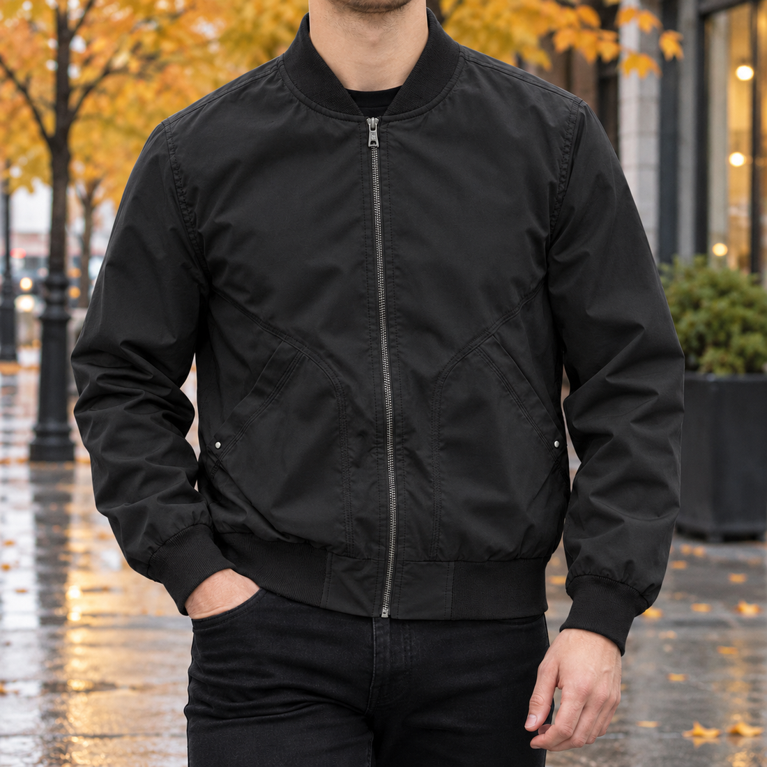 Byron Bomber Jacket - Black