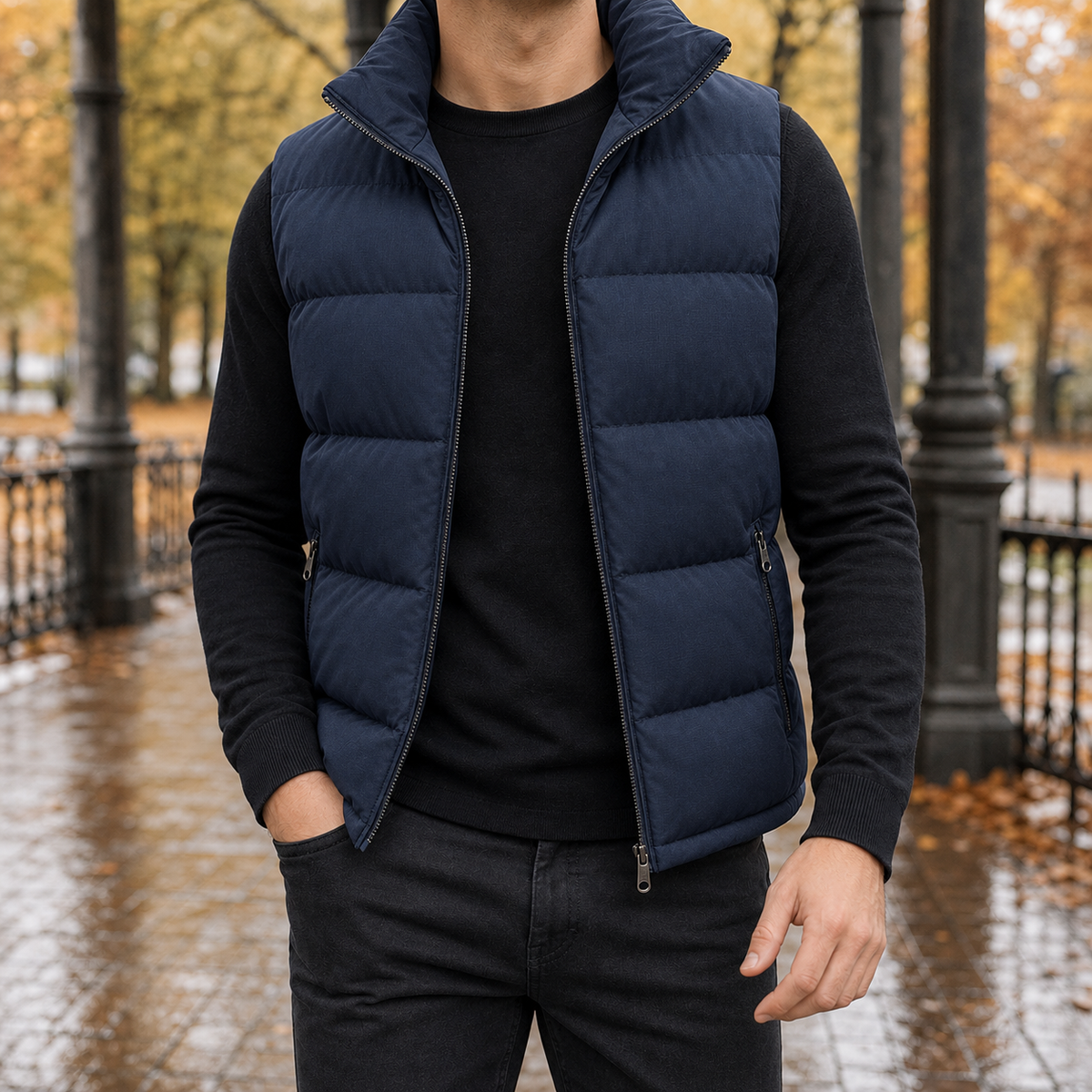 Eamon Puffer Vest - Dark Blue