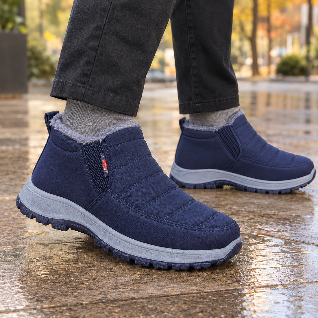 Casentino Warm Lined Ankle Boots - Navy