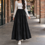 Selma Tiered Maxi Skirt - Black