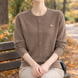 Ramona Button Detail Sweater - Deciduous Brown