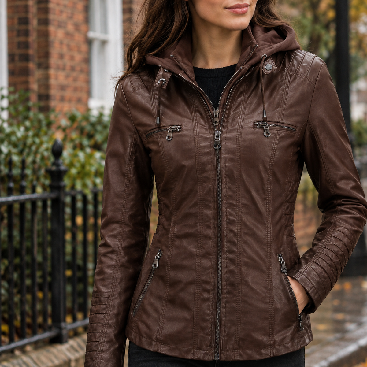Grace Hooded Jacket - Coffee