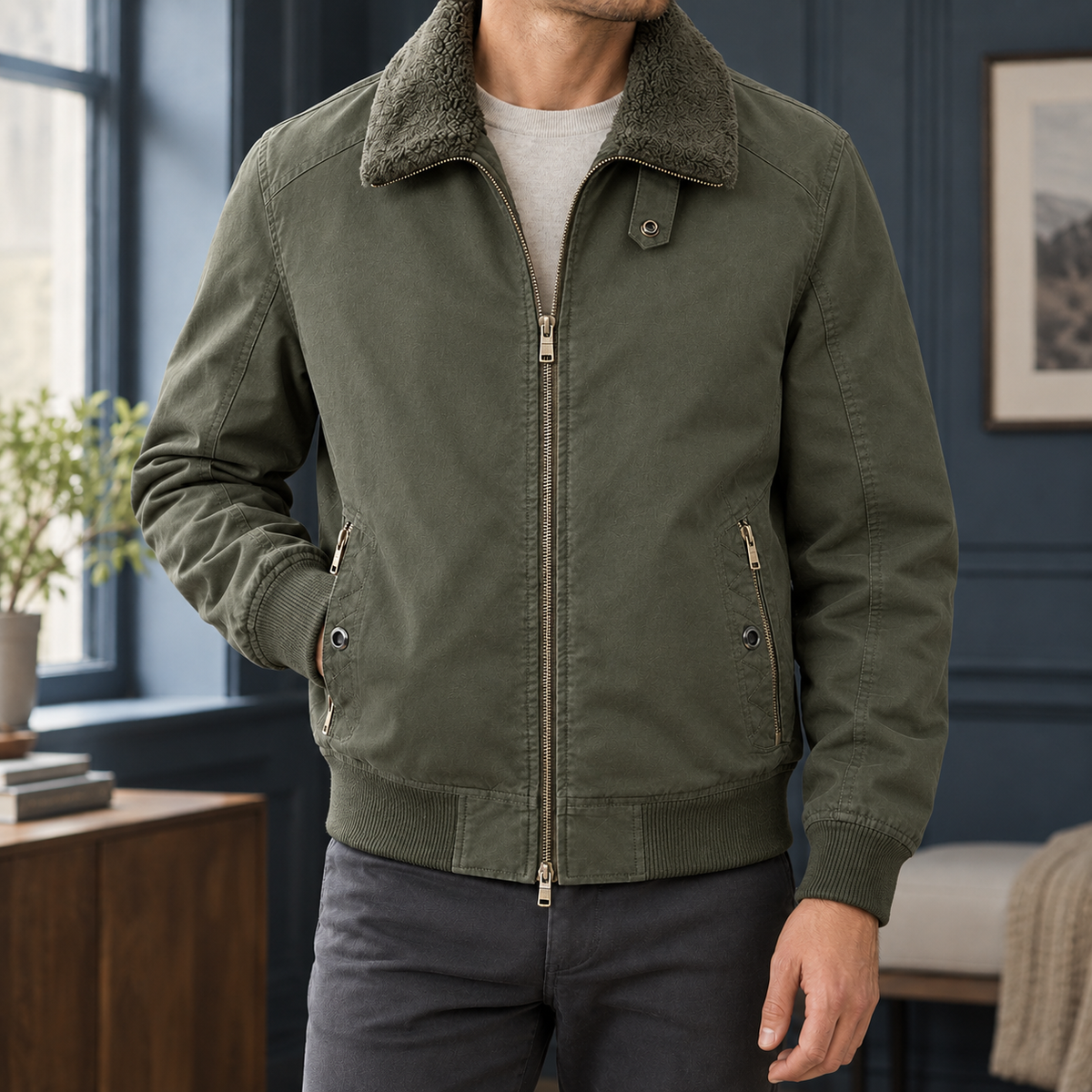Dario Fleece Jacket - Army Green