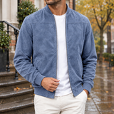 Mortimer Suede Bomber Jacket - Denim Blue