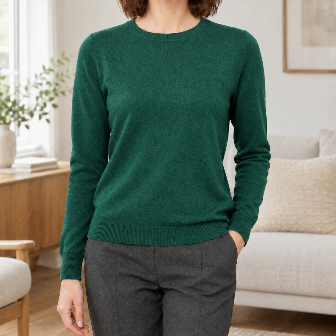 Giulia Crewneck Sweater - Dark Green