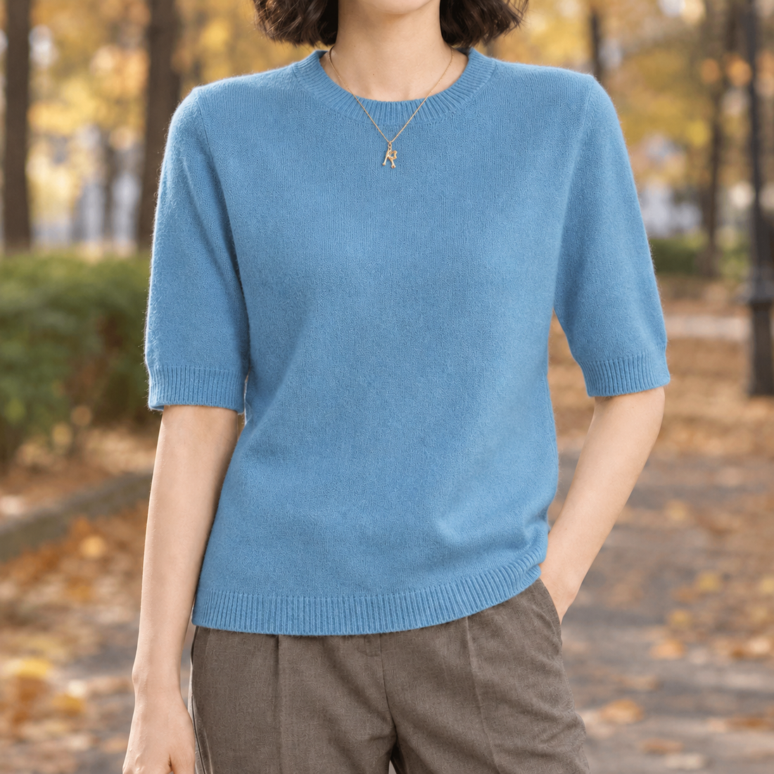 Adrienne Crew Neck Sweater - Blue