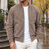 Mortimer Suede Bomber Jacket - Brown