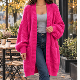 Jemima Longline Cardigan - Rose Red