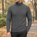 Esteban Ribbed Turtleneck Sweater - Dark Gray