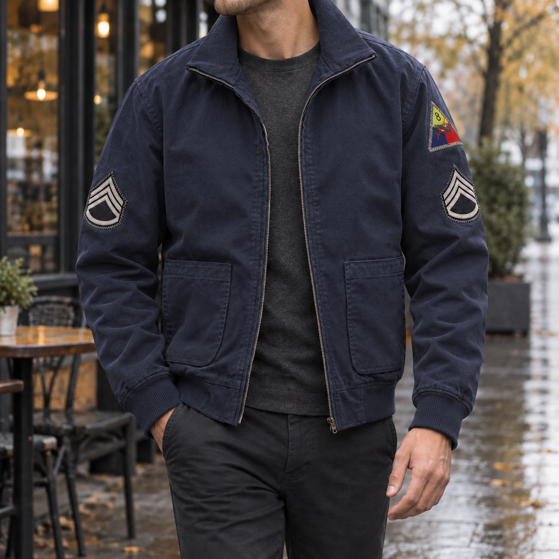 Knox Aviator Jacket - Dark Blue