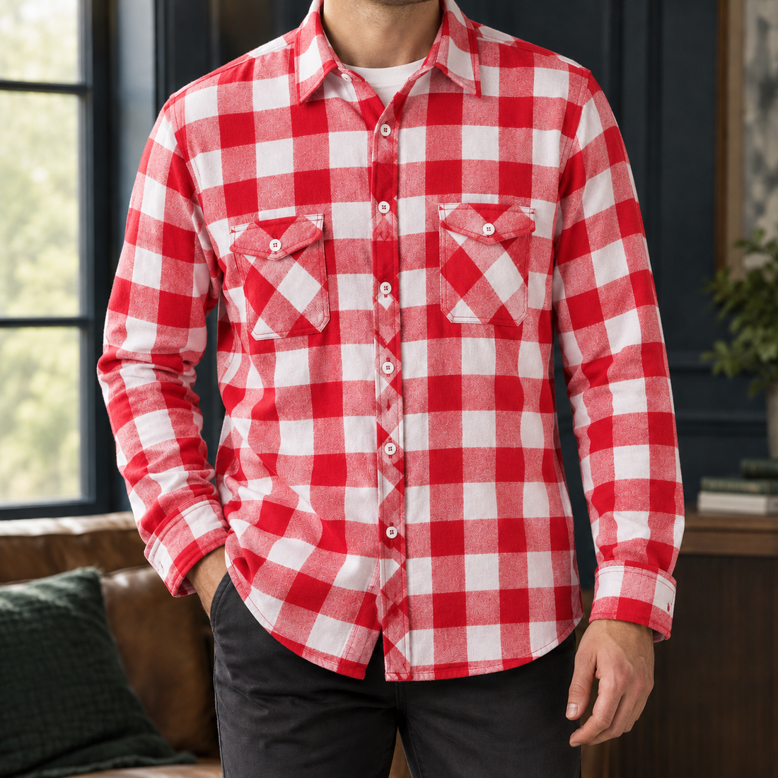 Florian Plaid Shirt - Watermelon Red