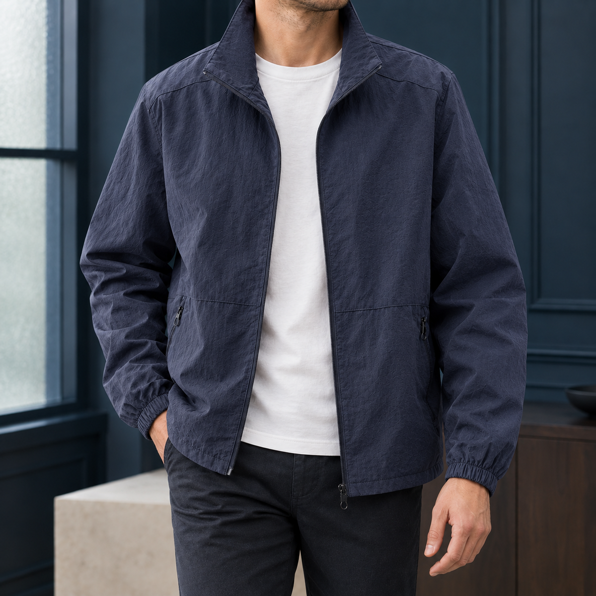 Vaughn Zip Jacket - Dark Blue