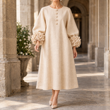 Ada Floral Cuff Dress - Apricot