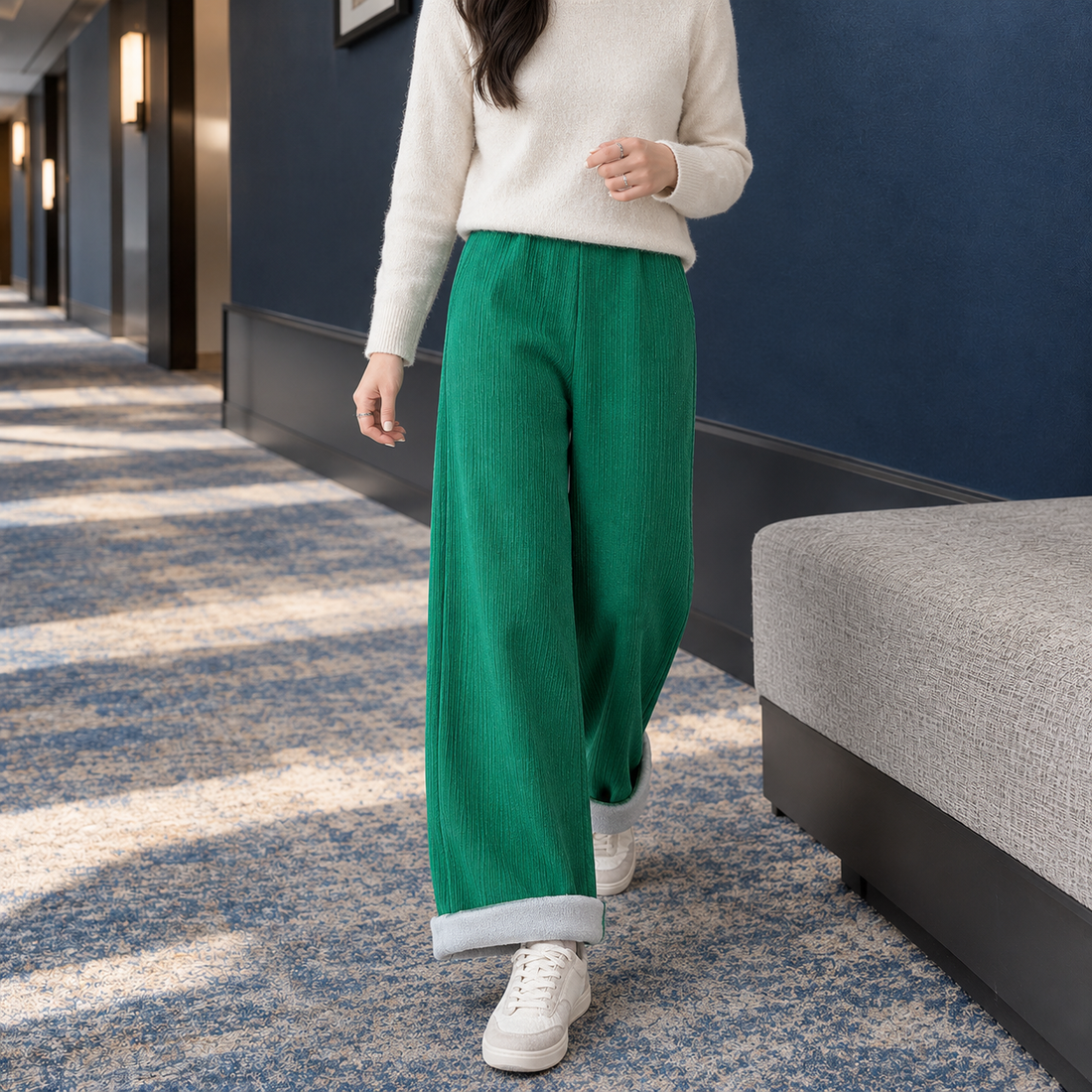 Tara Wide Leg Pants - Green