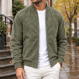Mortimer Suede Bomber Jacket - Army Green