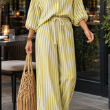 Leontine Striped Set - Yellowish Green