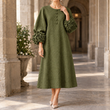 Ada Floral Cuff Dress - Green