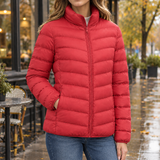 Marisol Quilted Puffer Jacket - Chinese Red