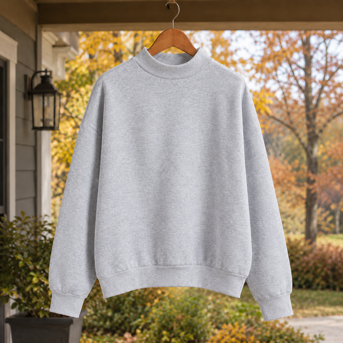 Magdalena Mock Neck Sweater - Gray